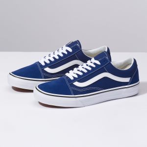 Vans Bayan Spor Ayakkabı Old Skool Mavi/Beyaz | 70584-191